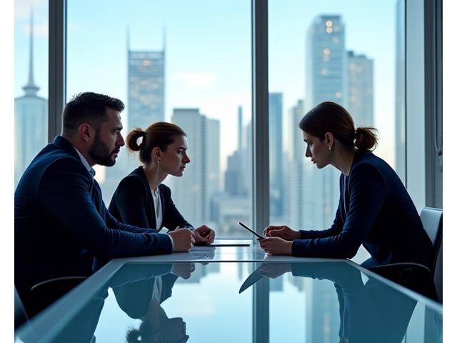 Professionals collaborating around a table, symbolizing expert HR consulting and strategic planning.
